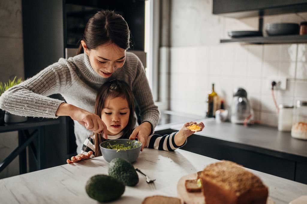 Mom and Daughter Cooking